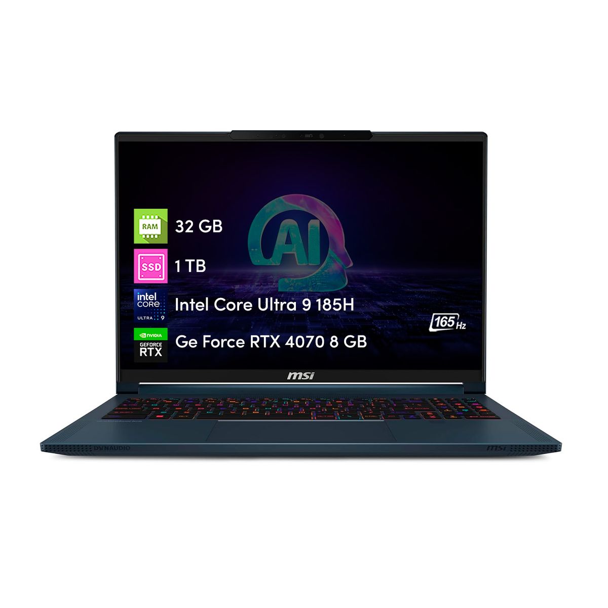 MSI - Notebook Gamer MSI Stealth Intel Ultra 9 32GB 1TBSSD RTX4070 16 FHD