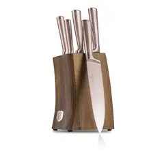 BERLINGER HAUS - SET DE CUCHILLOS 6 PZS CON SOPORTE BLACK ROSE ACERO INOXIDABLE