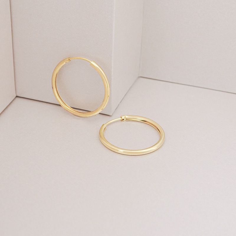 GENERICO - Aros Candonga Lisa Mediana oro laminado 18k