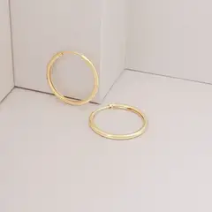 GENERICO - Aros Candonga Lisa Mediana oro laminado 18k