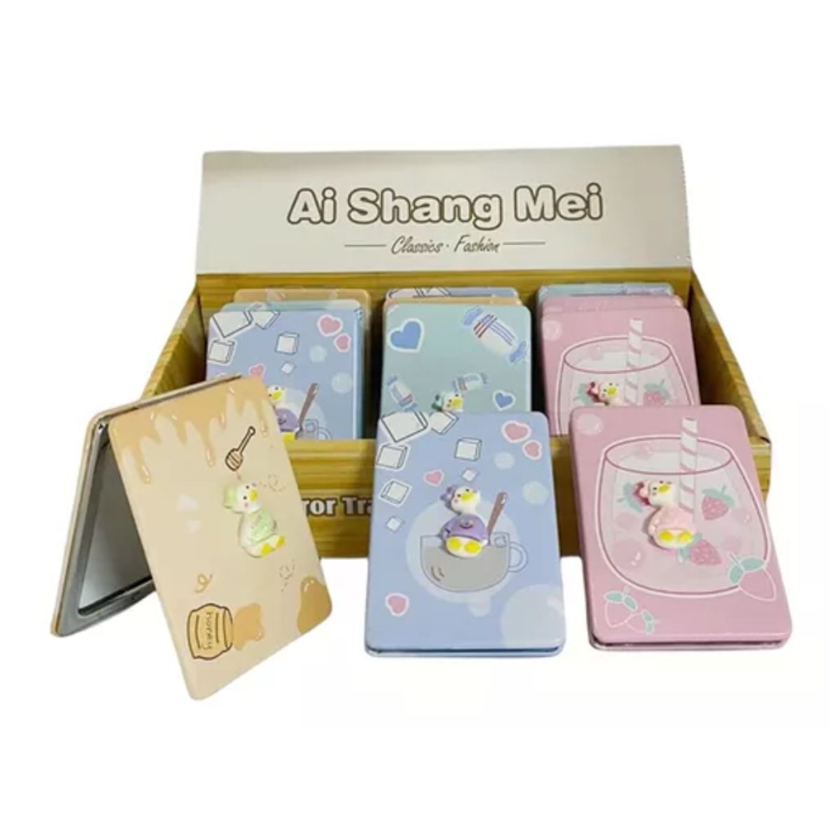 GENERICO - Pack X 12 Espejo Plegable De Cartera Con Diseños 1481a-29