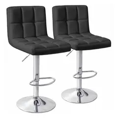 PANDALINO - Pack 2 Taburetes Ivar Negro (84cm -105cm) Altura Regulable- Vintage
