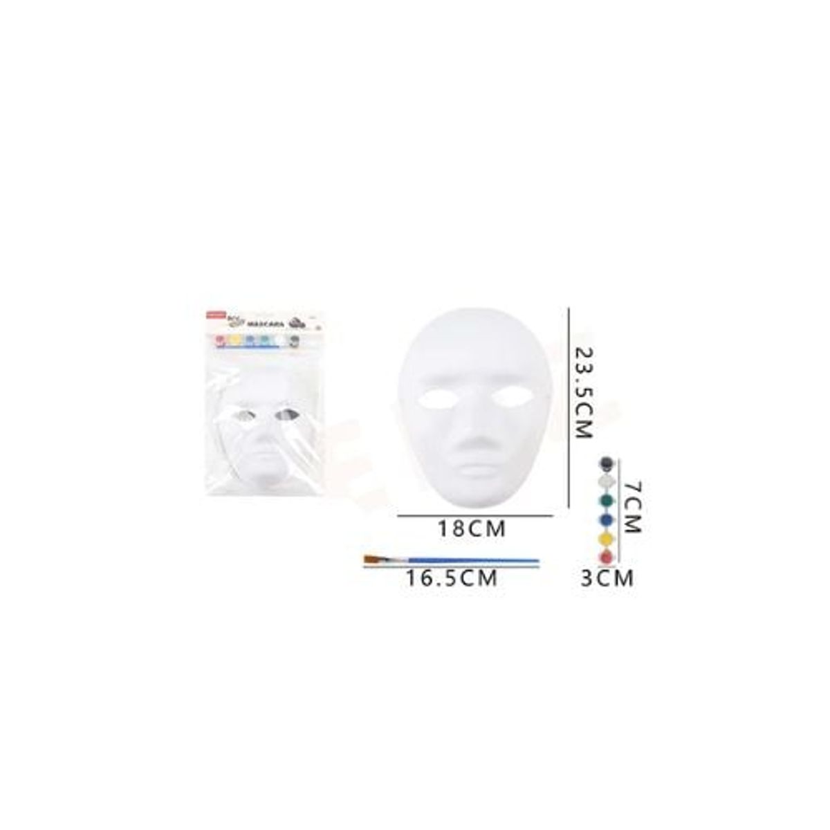 GENERICO - Máscara Blanca Con Pintura 23 5Cm