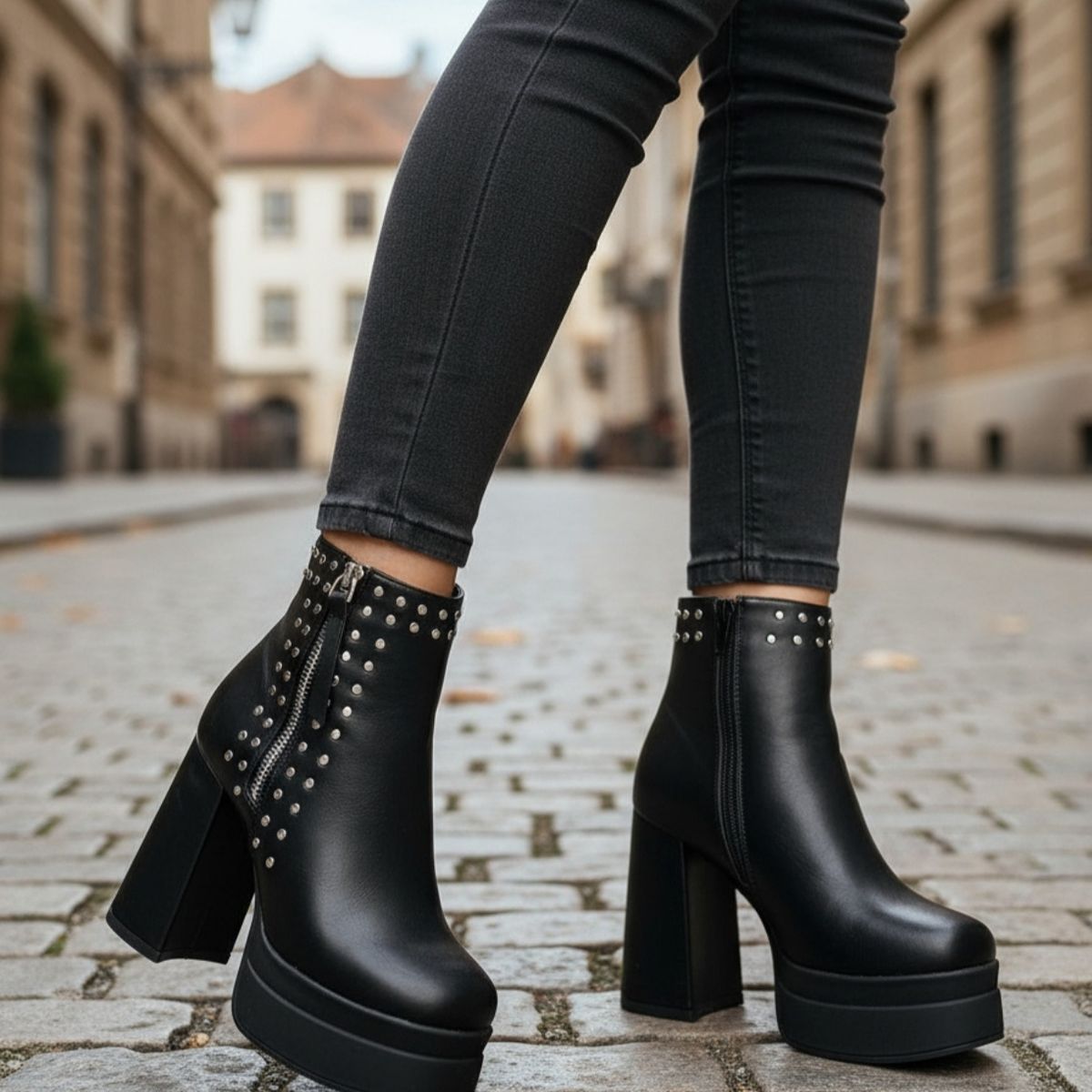 SNOOPY - Botines  Mujer Taco Alto con Plataforma M349