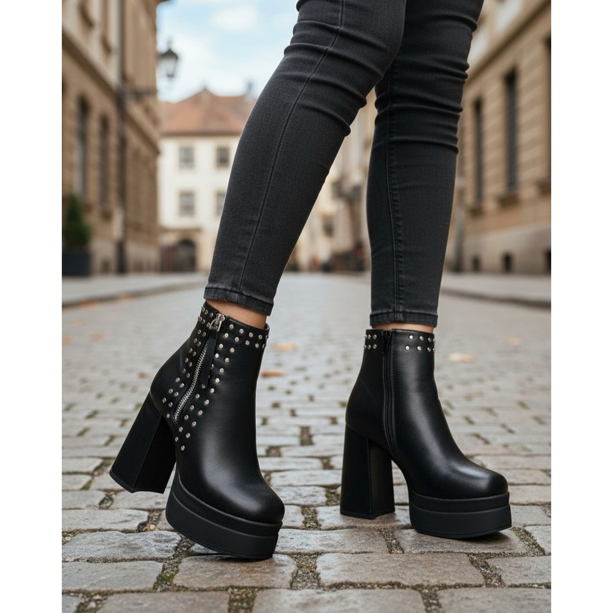 SNOOPY - Botines  Mujer Taco Alto con Plataforma M349