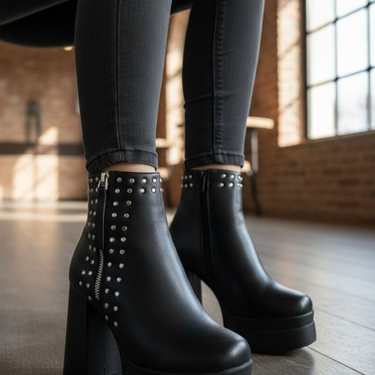 SNOOPY - Botines  Mujer Taco Alto con Plataforma M349