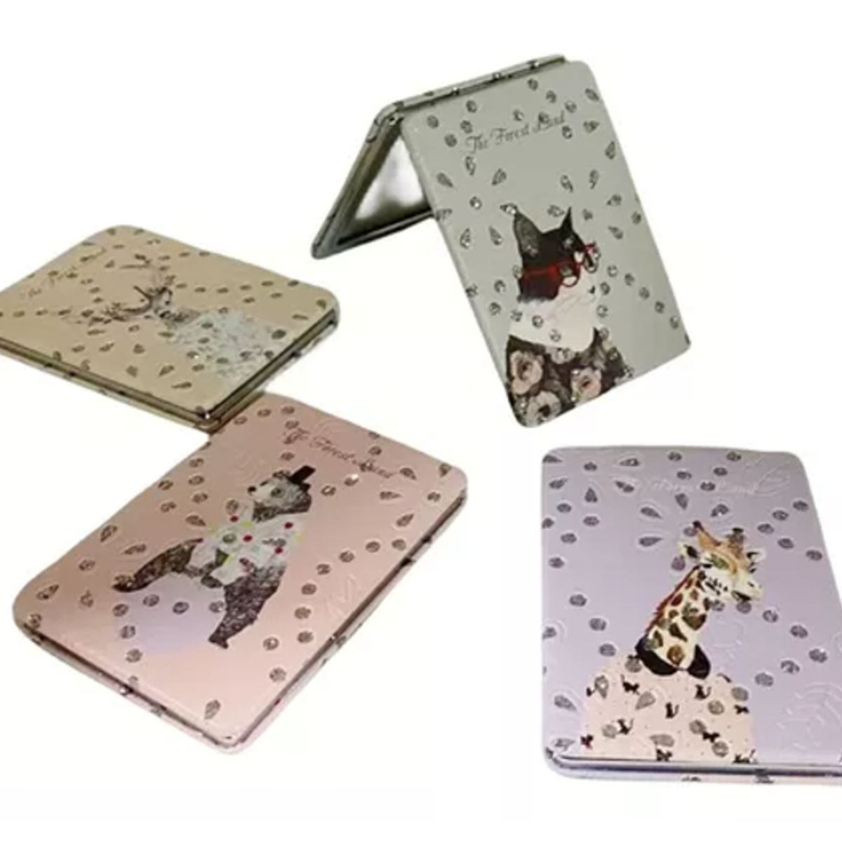 GENERICO - Pack X 12 Espejo Plegable De Cartera Con Diseños 1613-83