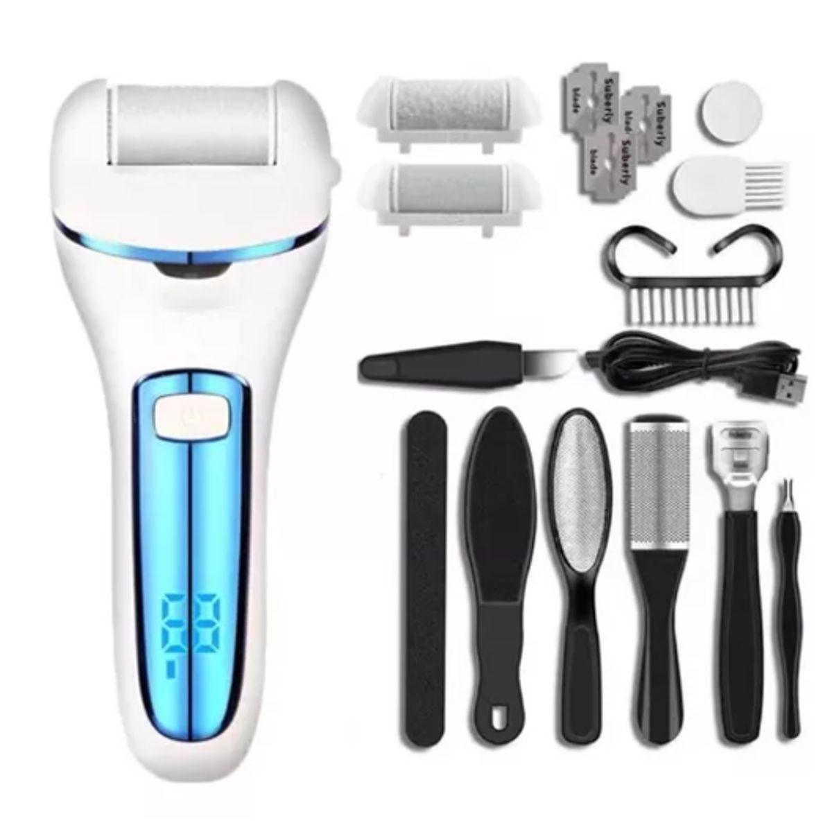 GENERICO - Removedor Quita Callos Eléctrico Para Pie Recargable AZUL