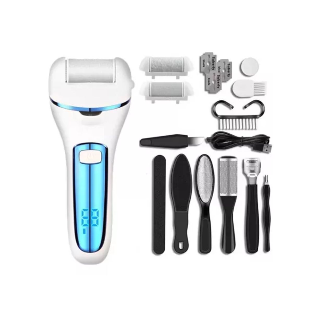 GENERICO - Removedor Quita Callos Eléctrico Para Pie Recargable AZUL