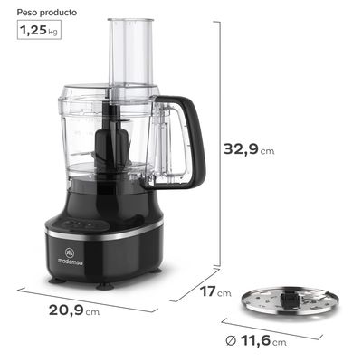 Imagen 2 del producto Procesador de Alimentos Multifuncional 3 en 1 300W MFP500 Negro