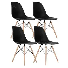 GENERICO - Pack de 4 Silla Eames - Negro