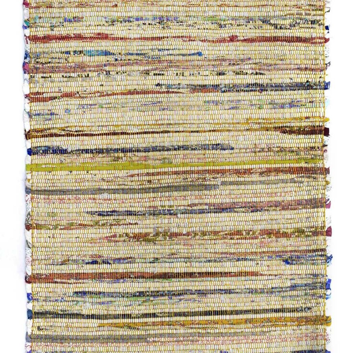 DECOGHAR - Alfombra Chindi Boho Artesanal Amarillo 150 X 210 mts