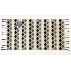 GENERICO - Alfombra Geométrica Azul con Flecos Artesanales 120 X 180 mts