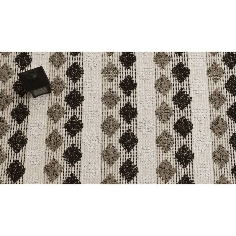 GENERICO - Alfombra Geométrica Café con Flecos Artesanales 120 X 180 mts