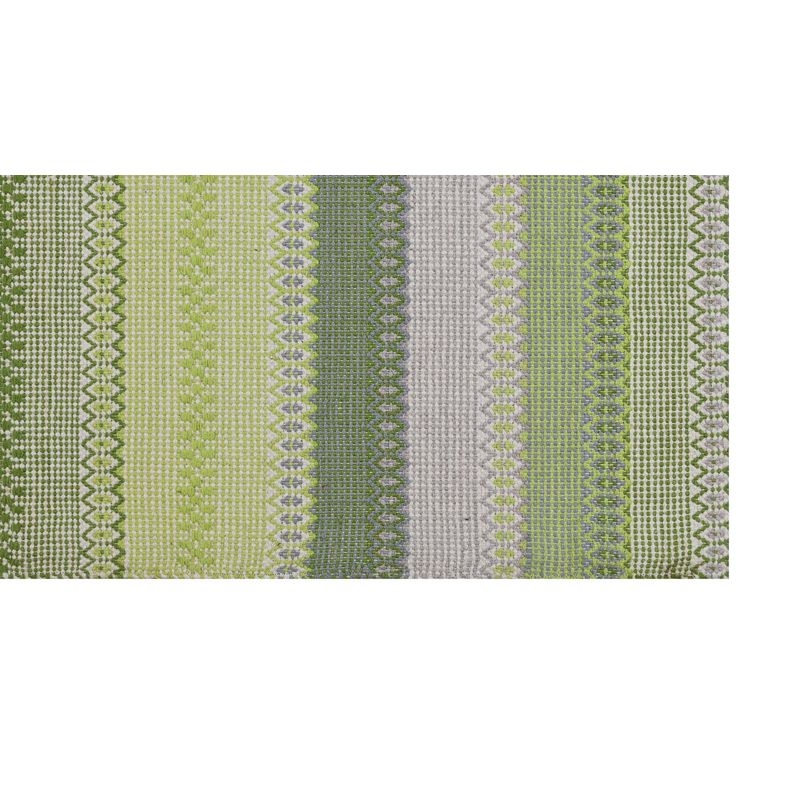 GENERICO - Alfombra Kelim Boho Stripes Con Antideslizante Verde 150 X 210 mts