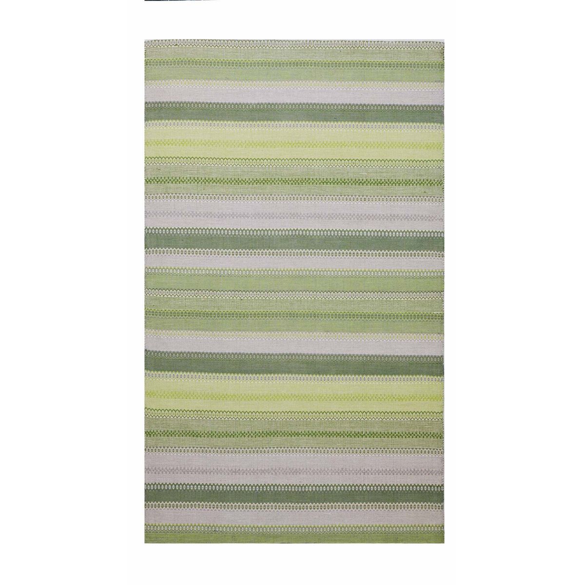 DECOGHAR - Alfombra Kelim Boho Stripes Con Antideslizante Verde 180 X 280 mts