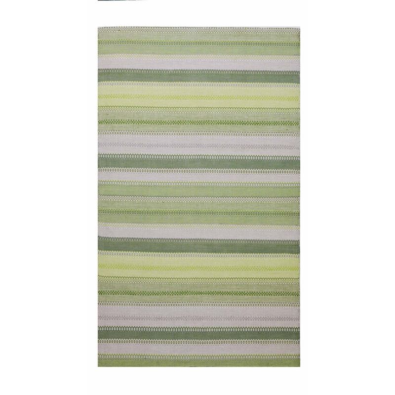 GENERICO - Alfombra Kelim Boho Stripes Con Antideslizante Verde 180 X 280 mts