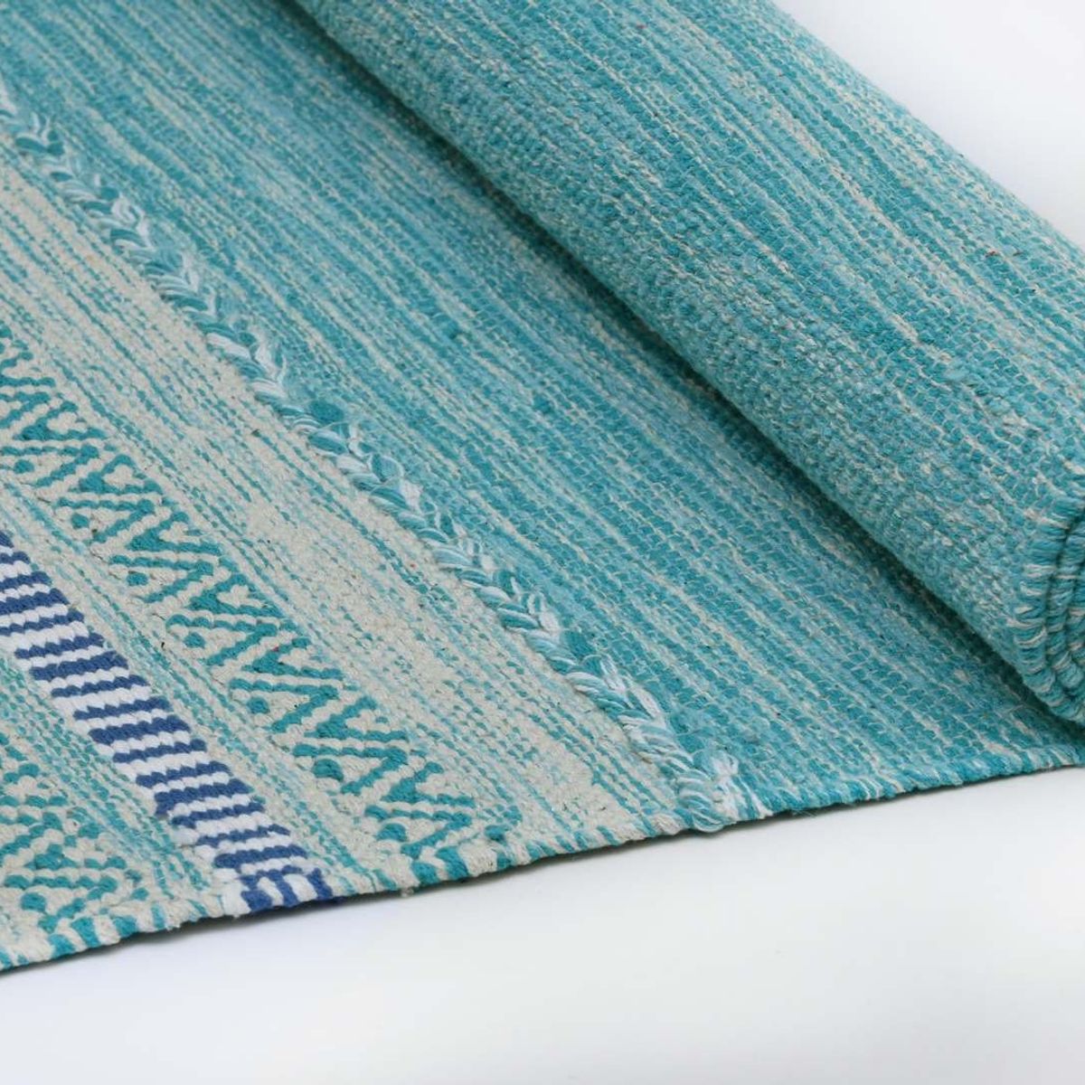 DECOGHAR - Alfombra Kilim Rustic Nomad Antideslizante Turquesa 180 X 280 mts