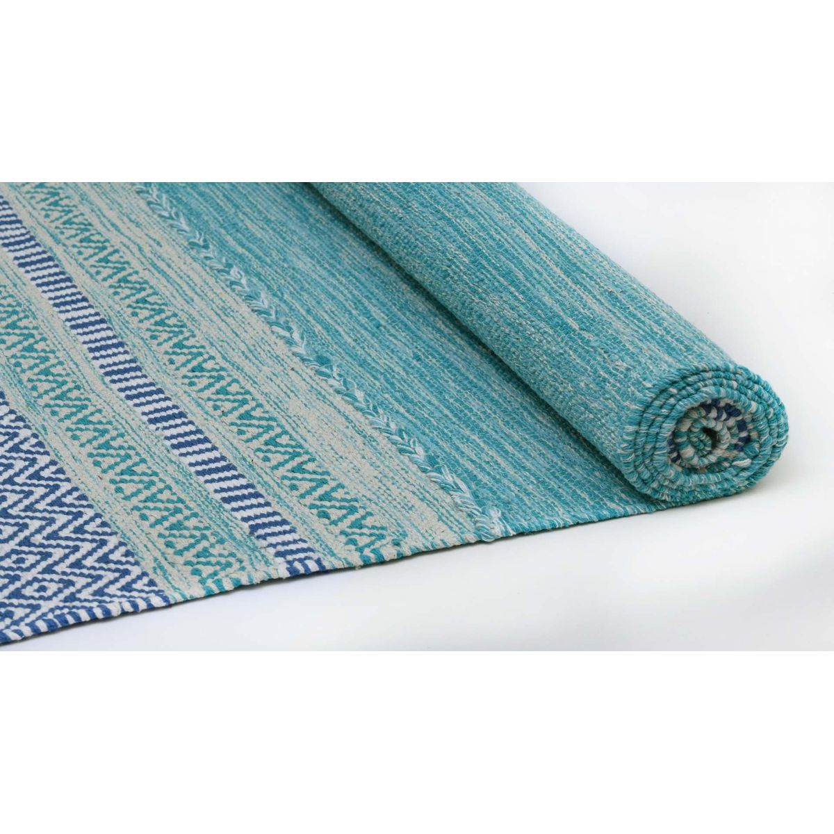 DECOGHAR - Alfombra Kilim Rustic Nomad Antideslizante Turquesa 180 X 280 mts