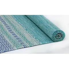 GENERICO - Alfombra Kilim Rustic Nomad Antideslizante Turquesa 180 X 280 mts