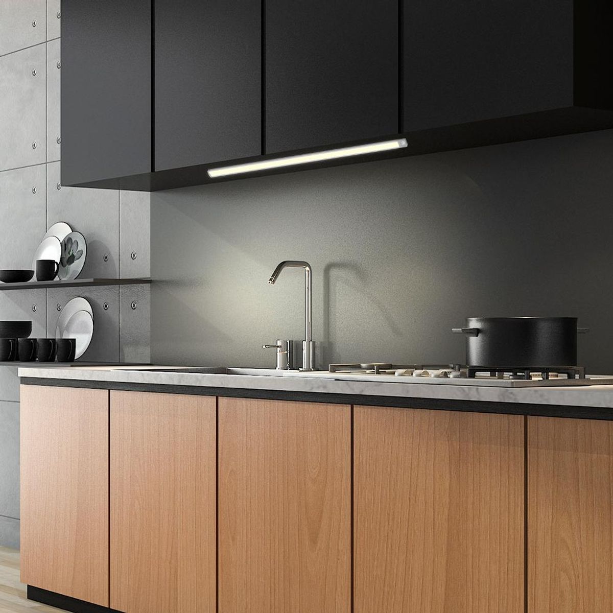 BP ILUMINACION - Barra Led Ultrafina Recargable Con Sensor Blanco 60cm