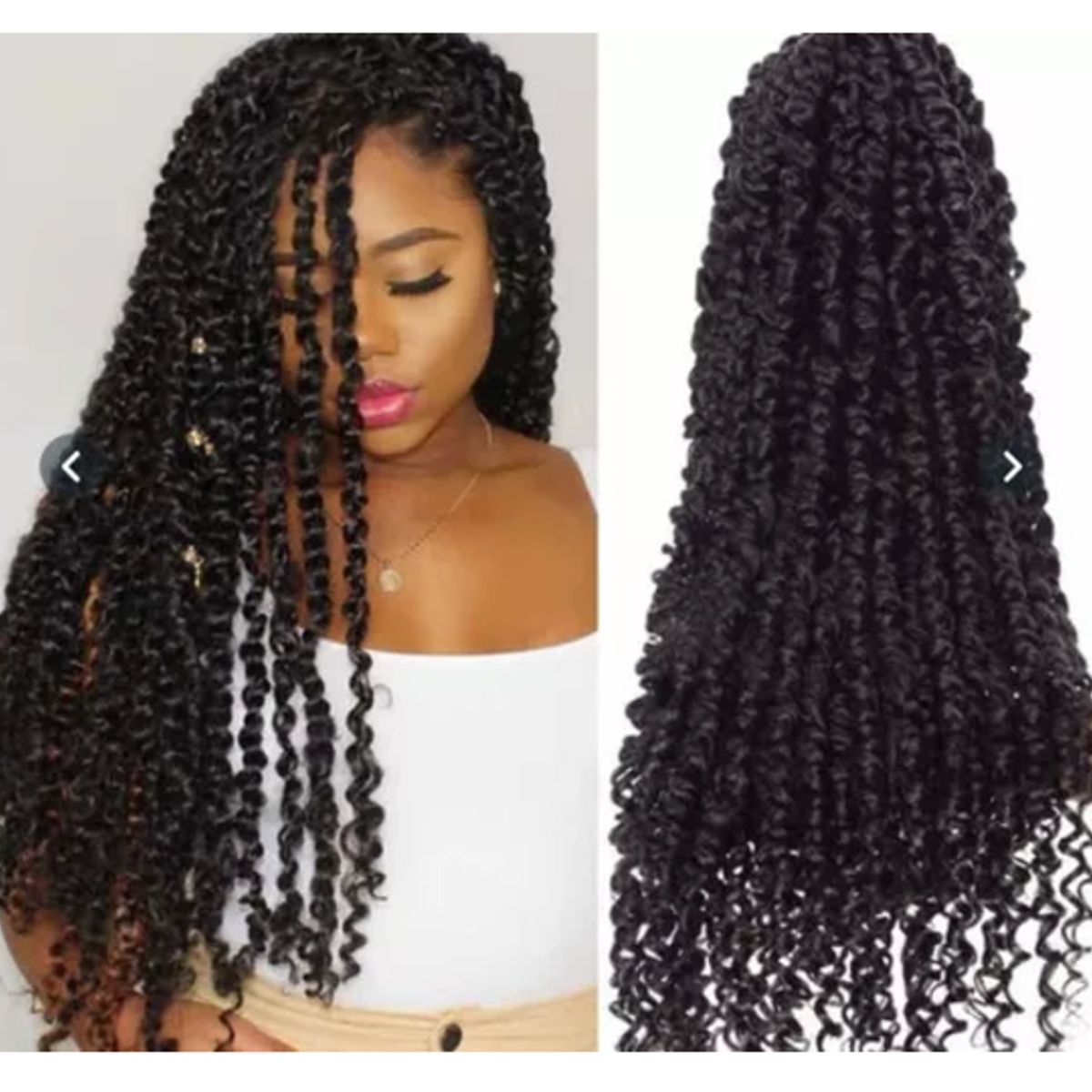 GENERICO - Twist Trenzado Extensiones De Cabello Sintético GTWW  /#1