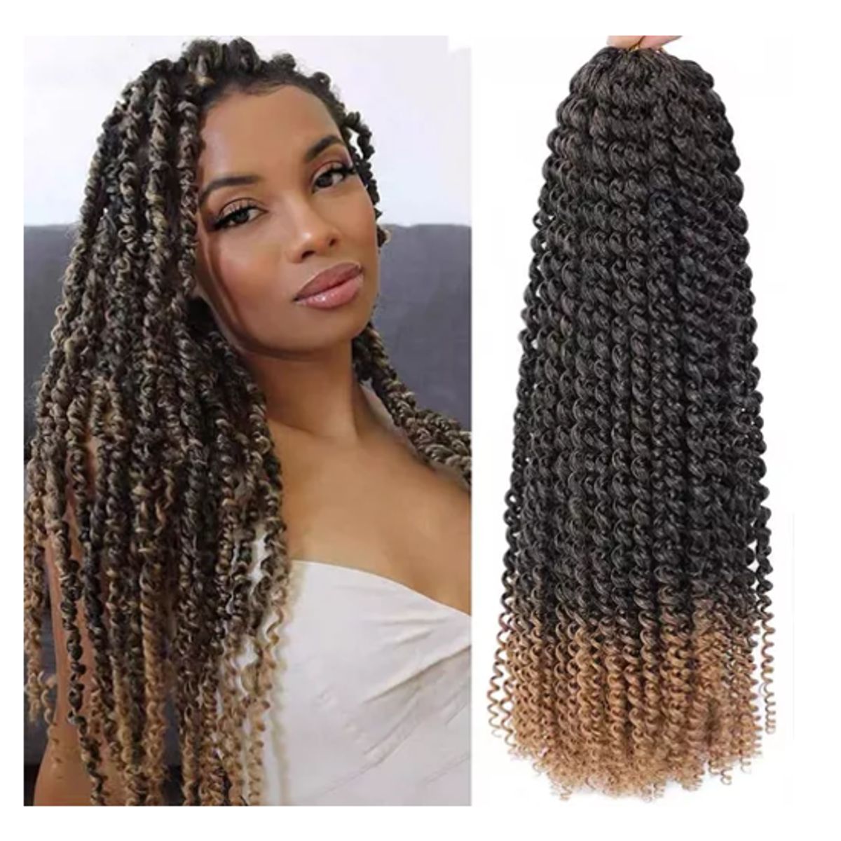 GENERICO - Twist Trenzado Extensiones De Cabello Sintético GTWW  /#1b 27