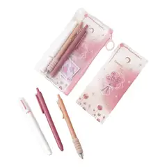 GENERICO - Set 3 Lapices Con Estuche Rosado Mas Accesorio Regalo