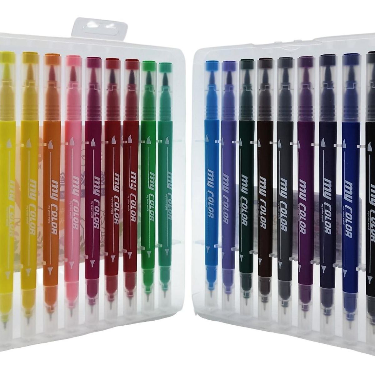 GENERICO - Set Marcadores 18 Lapices Punta Blanda Y Punta Fina