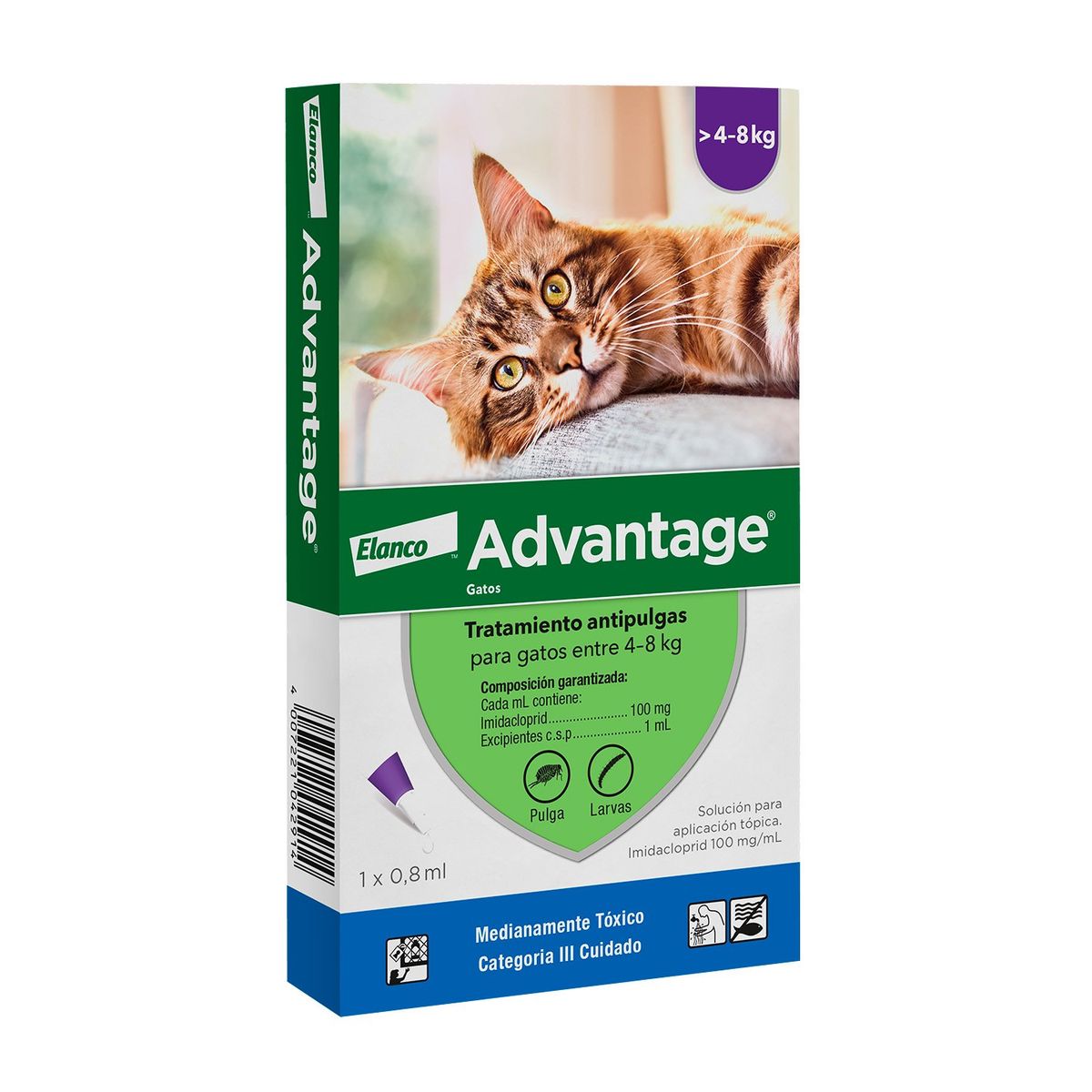 ELANCO - Antiparasitario Gatos Advantage  4 a 8kg (0.8ml)