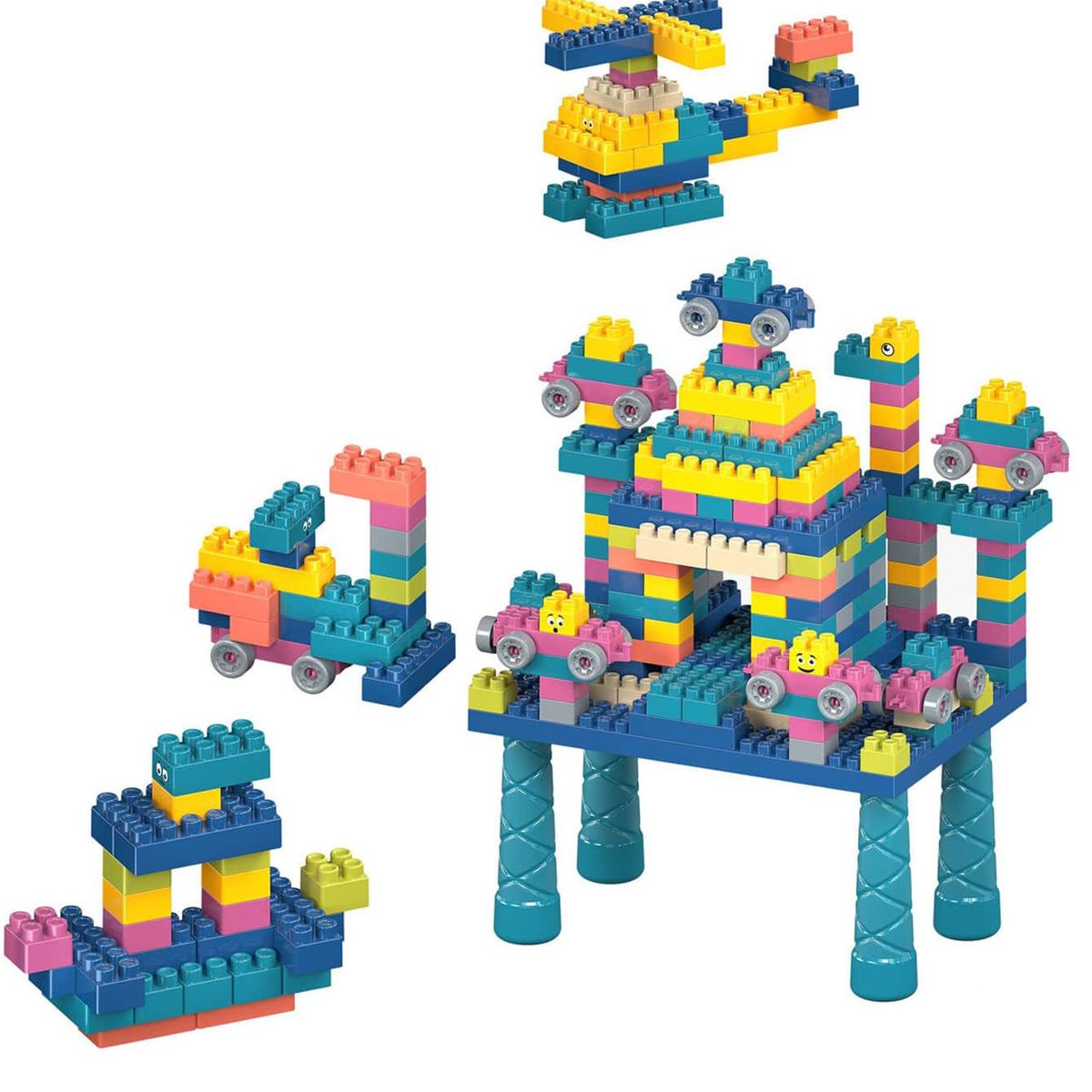 GENERICO - Mini Mesita Con 260 Bloques De Construcción Tipo Leg Juguete Niño