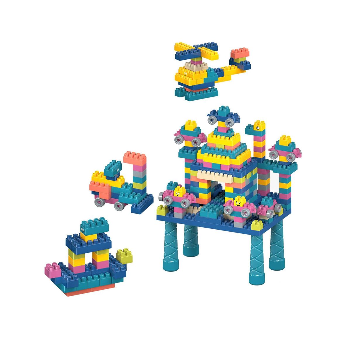 GENERICO - Mini Mesita Con 260 Bloques De Construcción Tipo Leg Juguete Niño