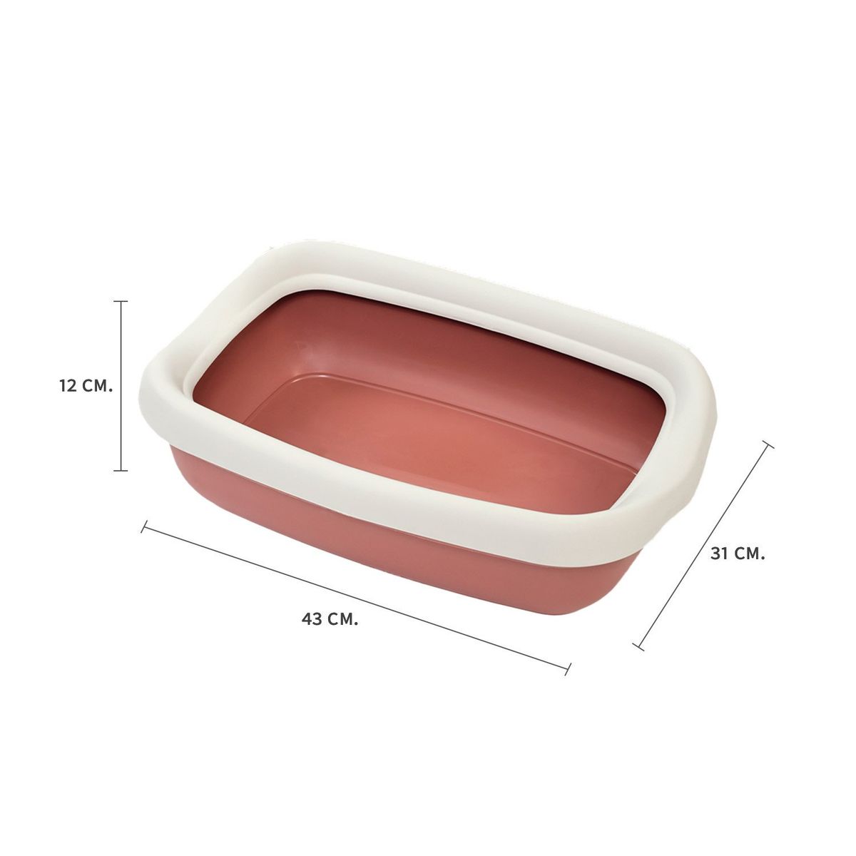 MPS - Arenero para Gato  Betta con Marco Rojo Opaco MPS