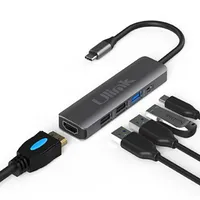 ADAPTADOR USB-C A HDMI, USB 3.0, 2 USB 2.0, USB-C CARGA