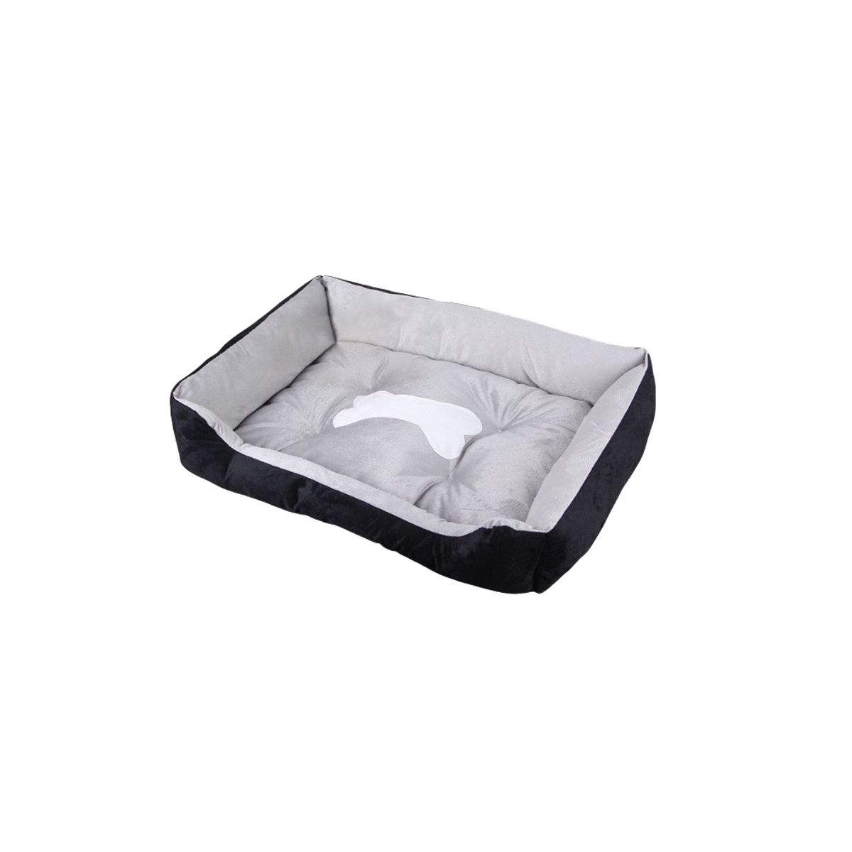 GENERICO - Cama Ortopédica para Perros 70x55cm Negra-Gris
