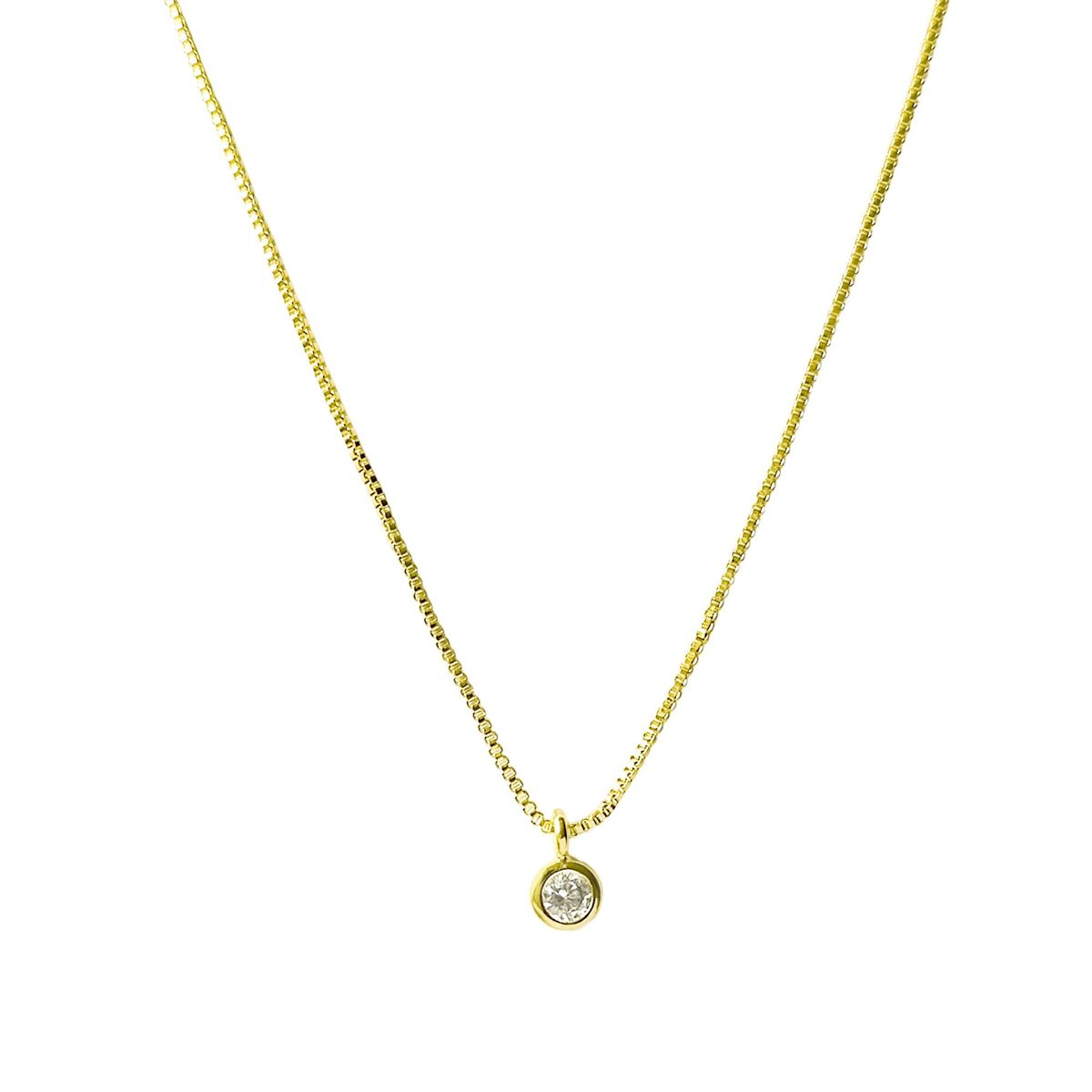 COGGIOLA - Collar Punto De Luz 3mm Borde Enchapado Oro 18K