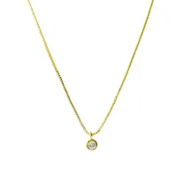 Collar Punto De Luz 3mm Borde Enchapado Oro 18K