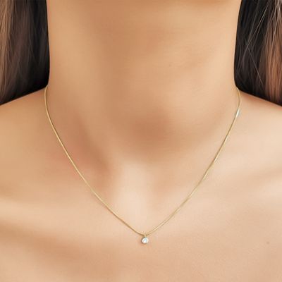 Imagen 2 del producto Collar Punto De Luz 3mm Borde Enchapado Oro 18K