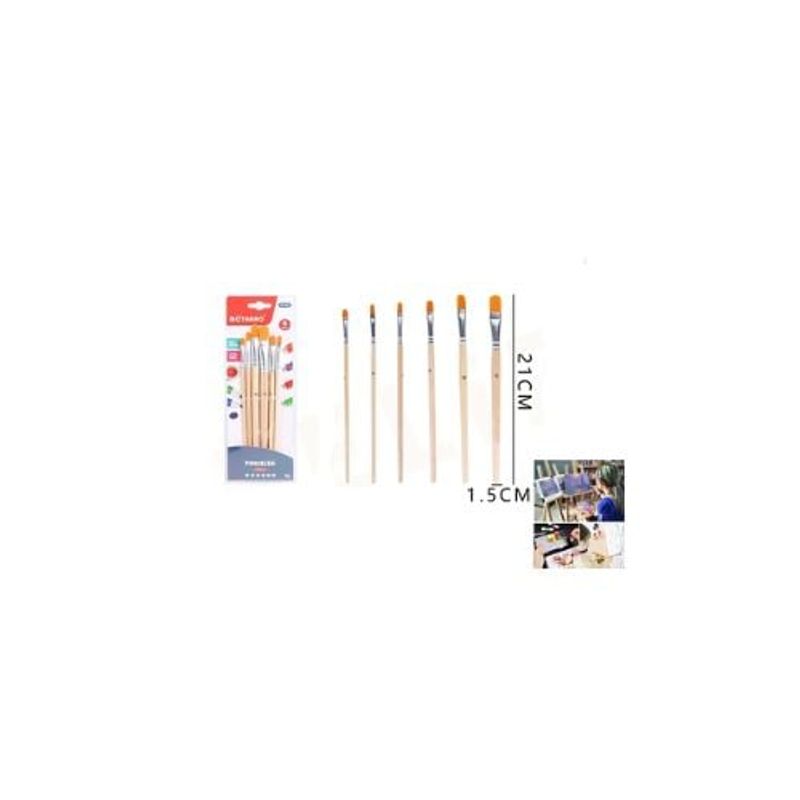GENERICO - Set Pinceles 21 Cm 6 Unidades