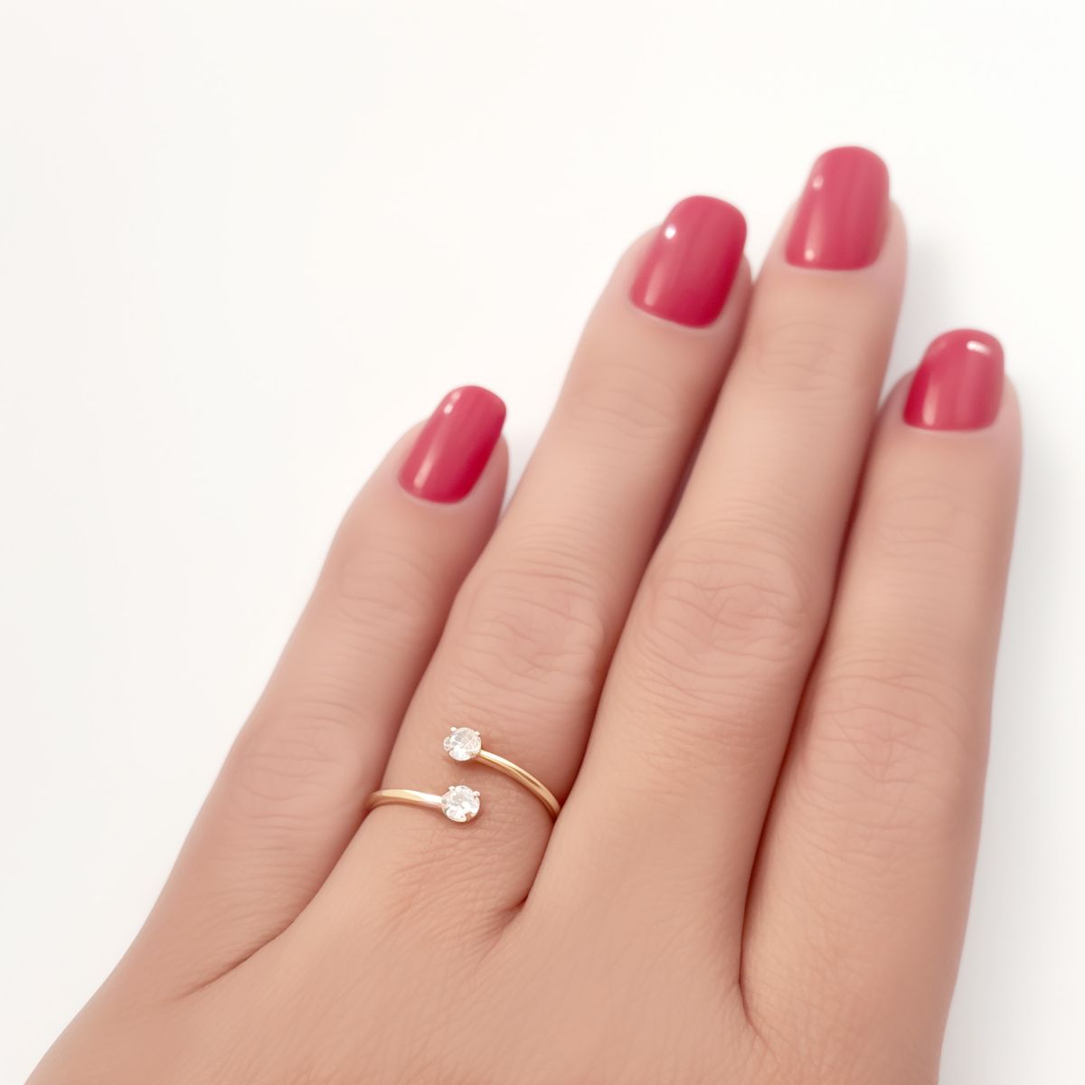 COGGIOLA - Anillo 2 Circones 3mm Cruzado Enchapado Oro 18K