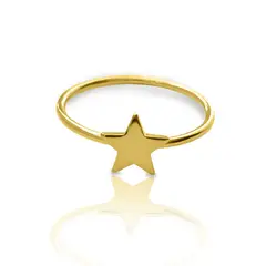 ANDREA COGGIOLA JOYAS - Anillo Estrella Plana Enchapado Oro 18K