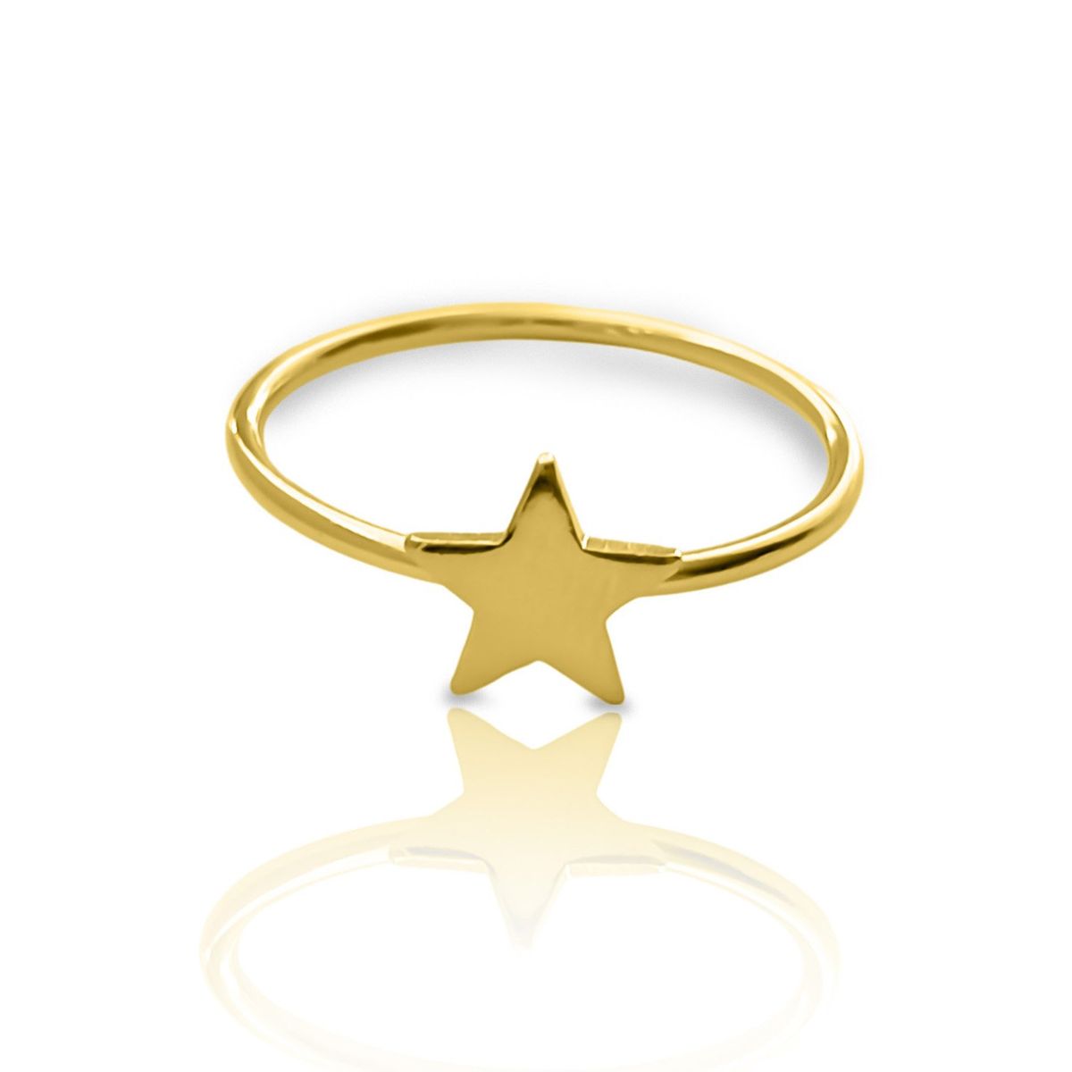 COGGIOLA - Anillo Estrella Plana Enchapado Oro 18K