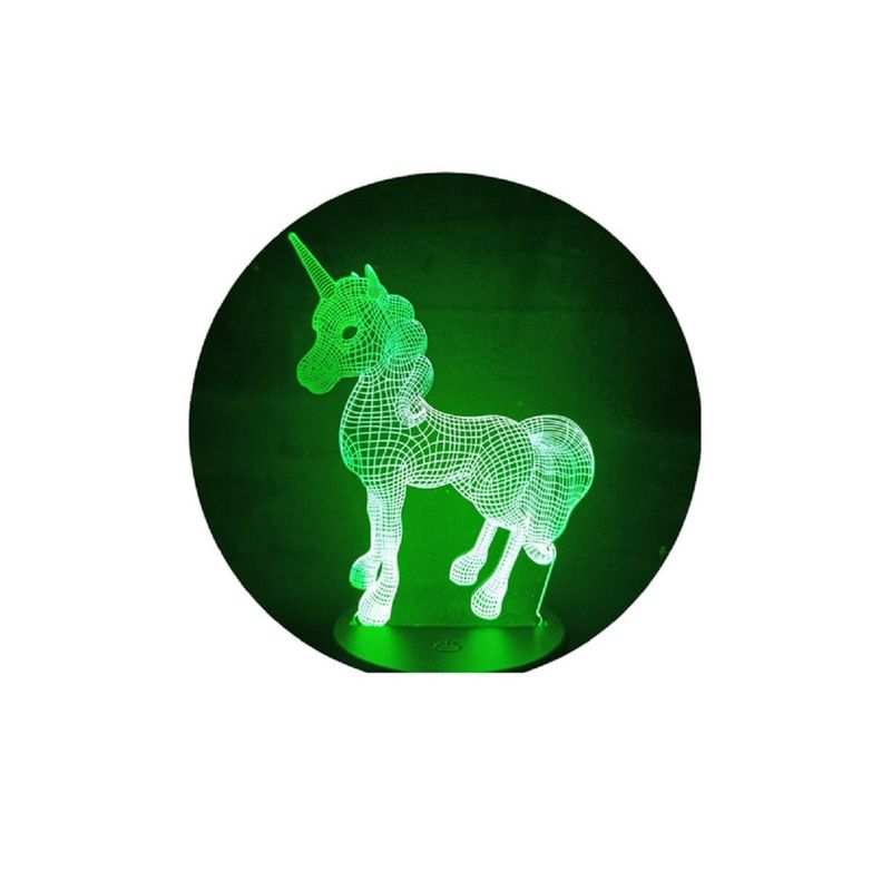 GENERICO - Lampara ilusión 3D Unicornio Magico De 7 Colores