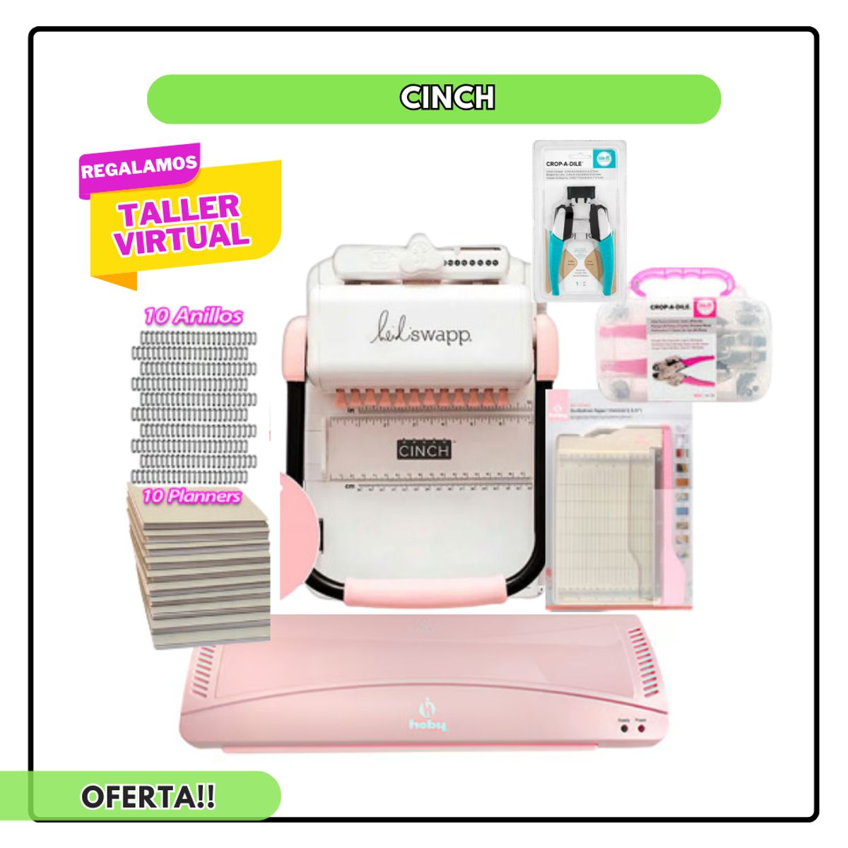 AMERICAN CRAFTS - Cinch rosada laminadora  kit de herramientas SBF20