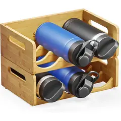 WAKESHOME - Set 2 Organizadores Botellas De Vino Apilable Para Cocina Rack