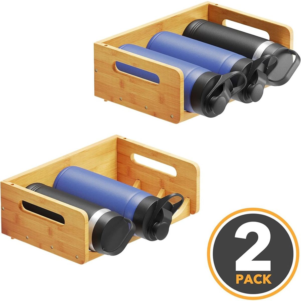 WAKESHOME - Set 2 Organizadores Botellas De Vino Apilable Para Cocina Rack