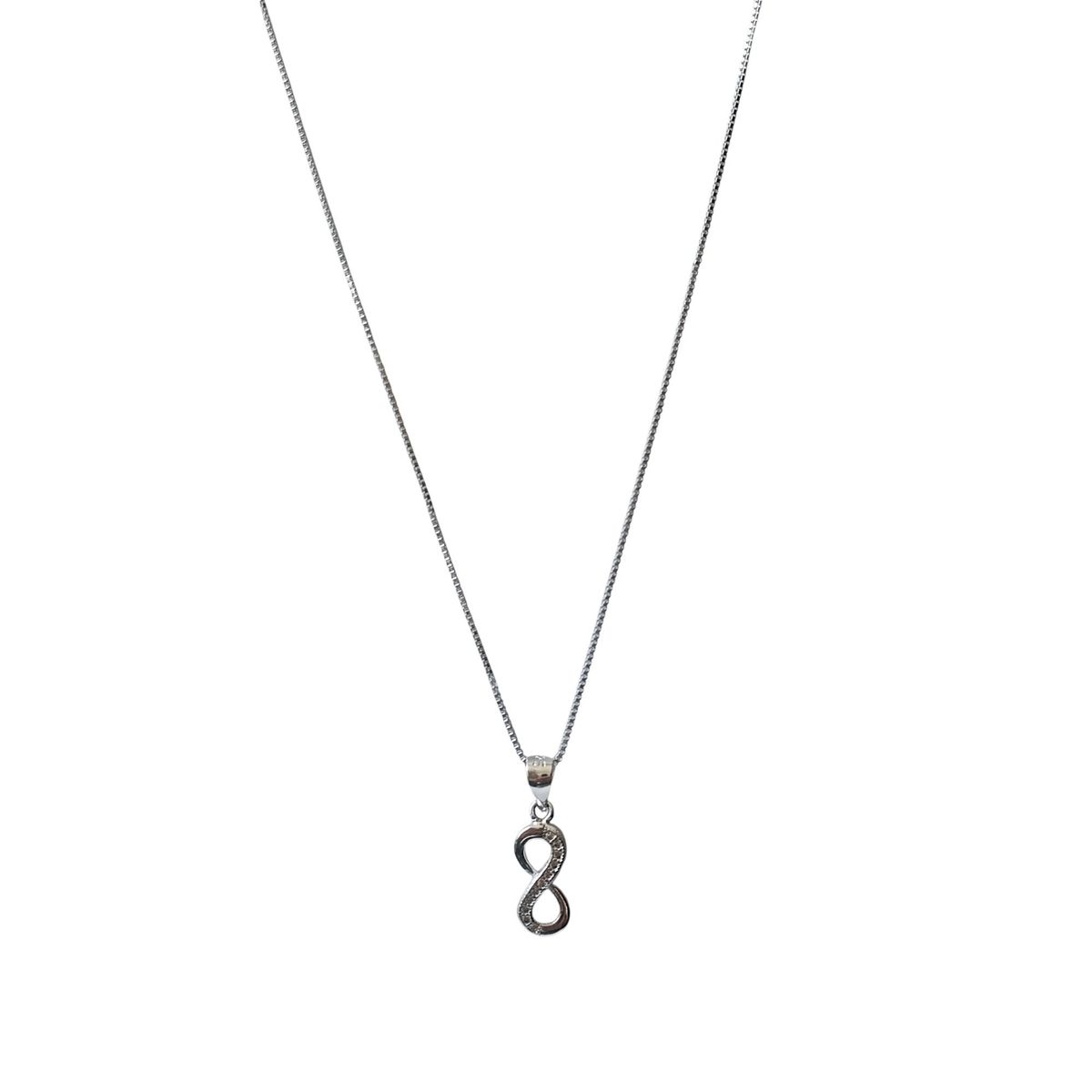 COGGIOLA - Collar Infinito Circón Blanco Plata Fina 925