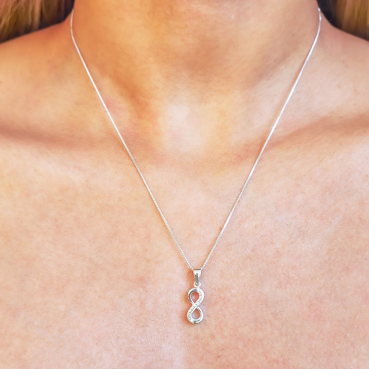 COGGIOLA - Collar Infinito Circón Blanco Plata Fina 925