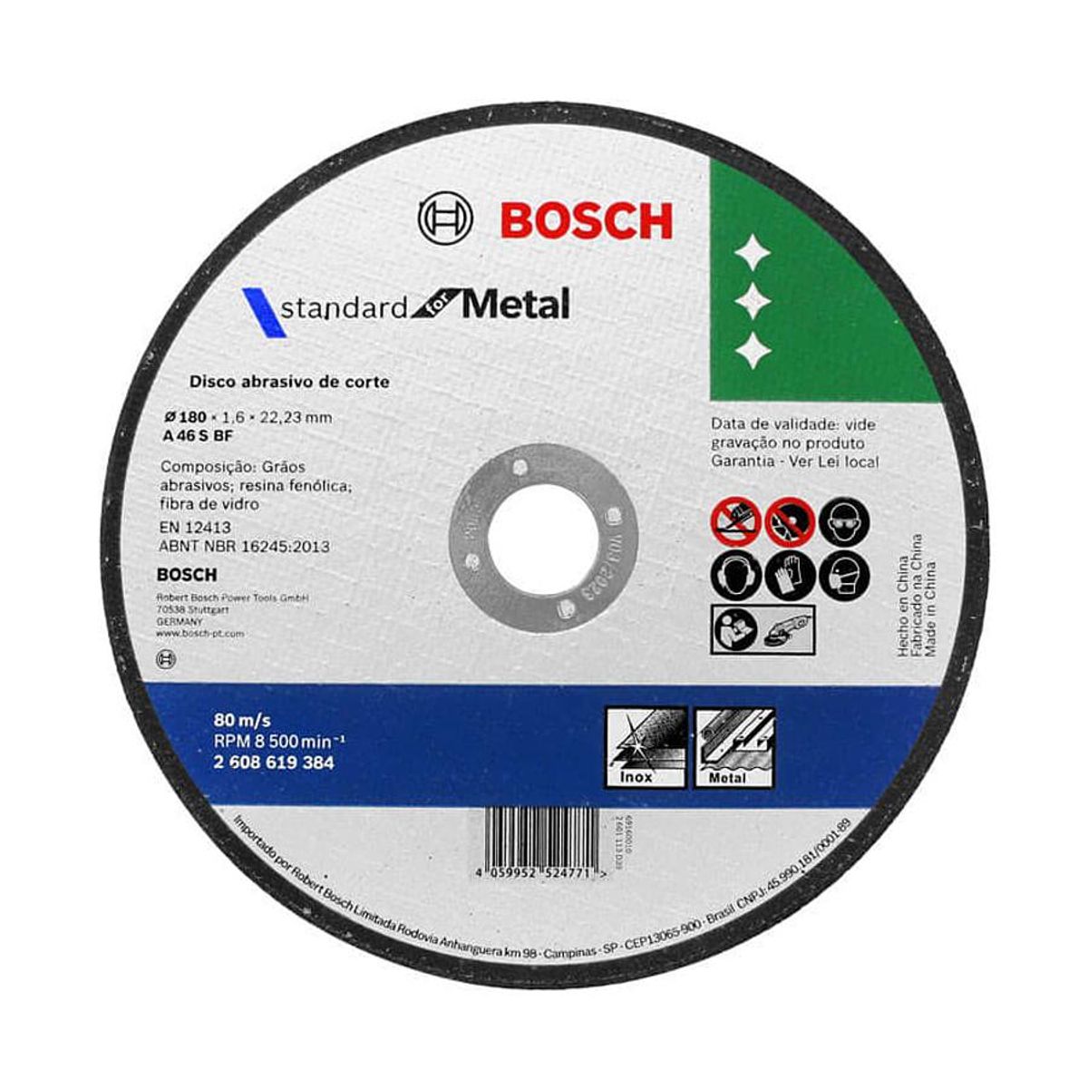 BOSCH - DISCO CORTE INOX FINO STANDARD 412 BOSCH 9383