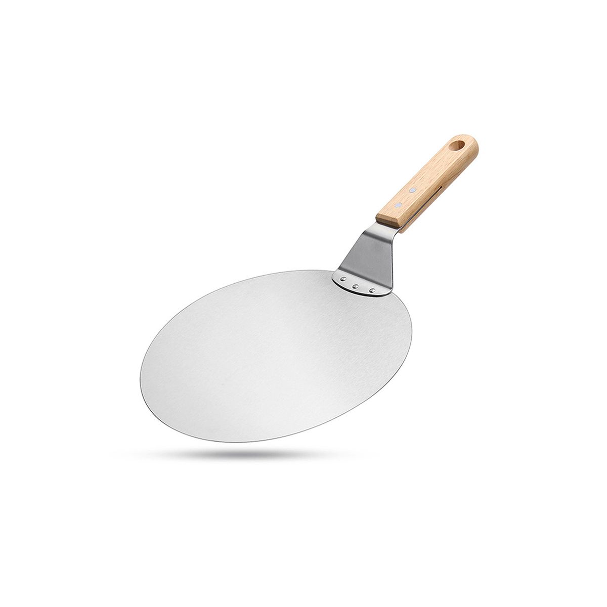 GENERICO - Pala De Pizza Redonda 30 Cm Acero Inox Con Mango De Madera